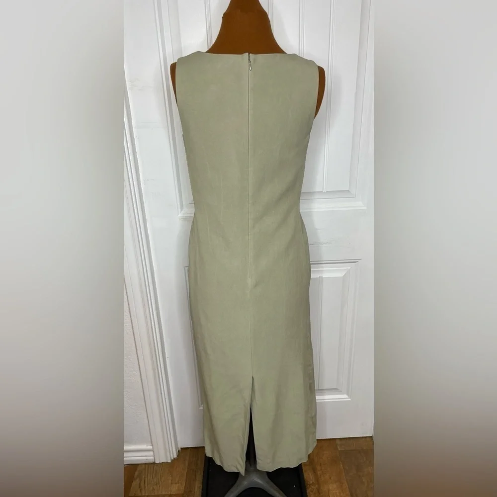 4 Piece Silk Suits Jacket, Dress, Beaded Shell, Pants Sage Green Sz 4,8,6,and 10 - Picture 8 of 14